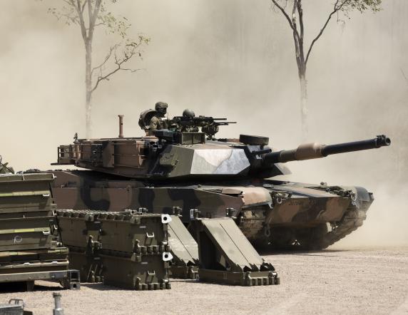 a job in the army - a tank in action