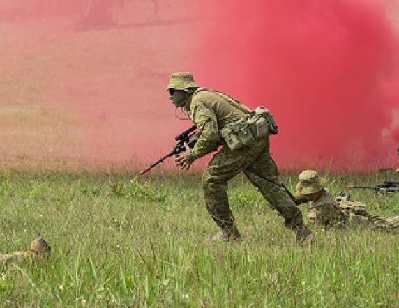 Royal Australian Air Force and New Zealand Defence Force Joint Terminal Attack Controllers direct firepower on simulated targets at Townsville Field Training Area during Exercise Black Dagger