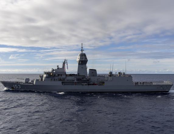 HMAS Stuart sails back to its homeport at Fleet Base West, after completing its Pacific regional presence deployment.