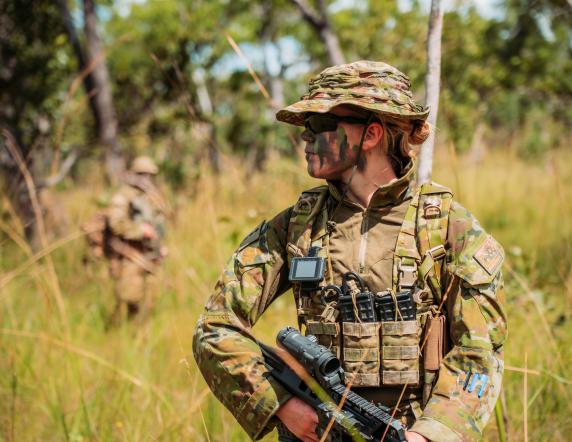 infantry officer out field in training